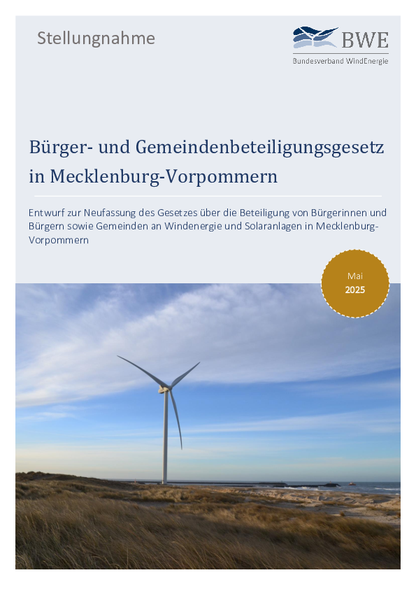Bürger- und Gemeindenbeteiligungsgesetz in Mecklenburg-Vorpommern