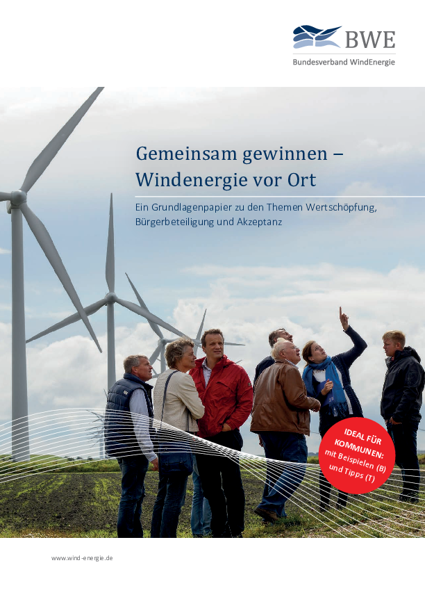 Gemeinsam gewinnen ‒ Windenergie vor Ort Gemeinsam gewinnen ‒ Windenergie vor Ort