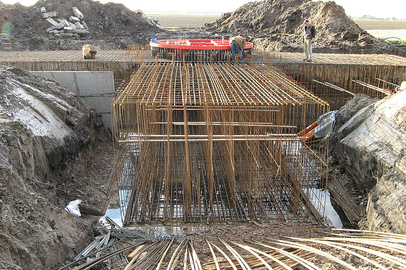 Bewehrung für das Fundament einer Windenergieanlage 
