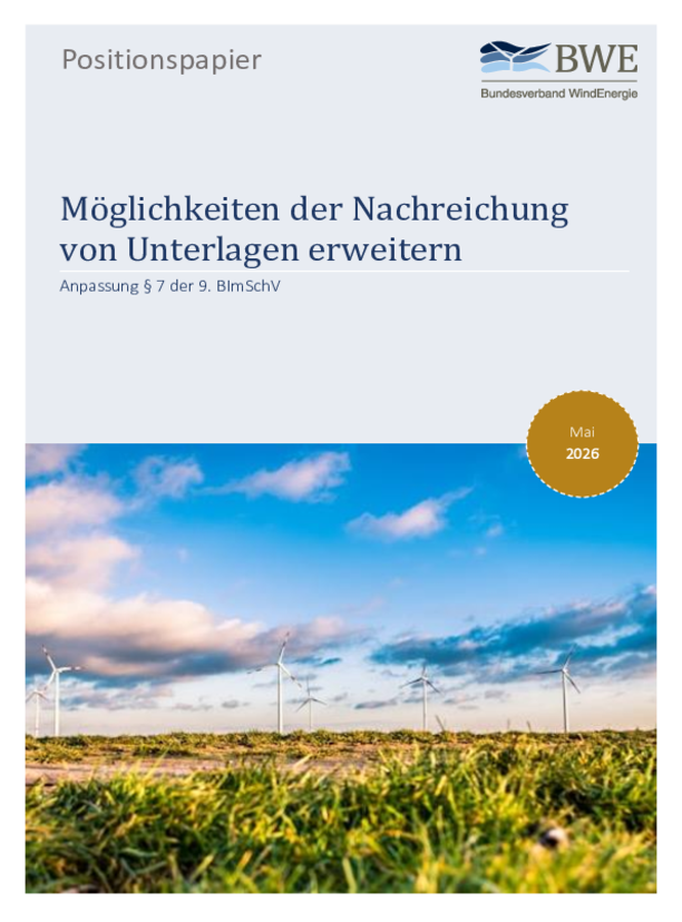 Positionspapier: Möglichkeiten der Nachreichung von Unterlagen erweitern