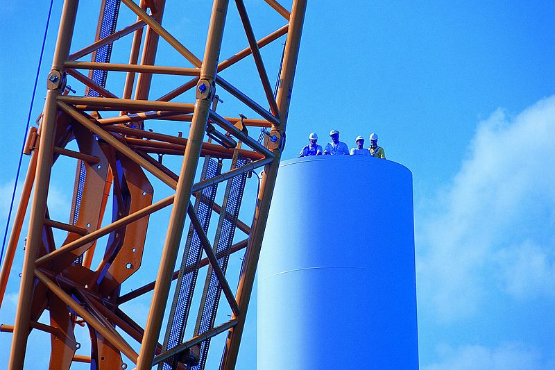 Montage von Turmteilen