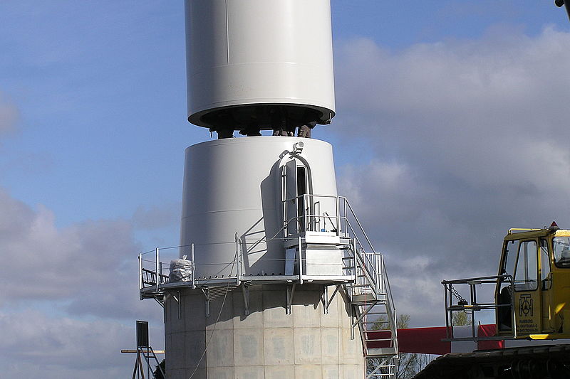 Aufbau Turmsegmente © Grenzstrom Vindtved / Reinhard Christiansen