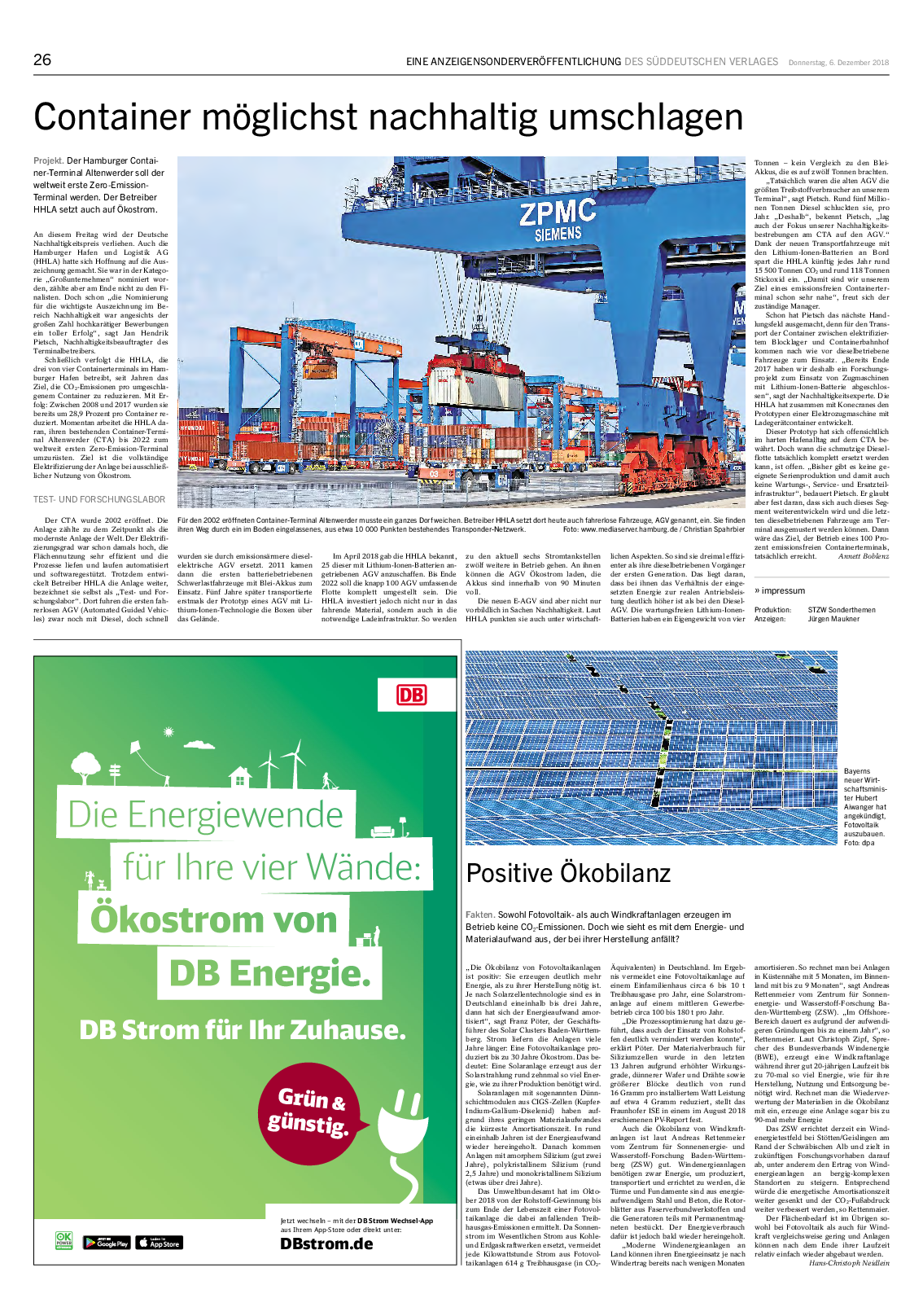 Süddeutsche Zeitung: Ökobilanz von Windenergieanlagen Süddeutsche Zeitung: Ökobilanz von Windenergieanlagen