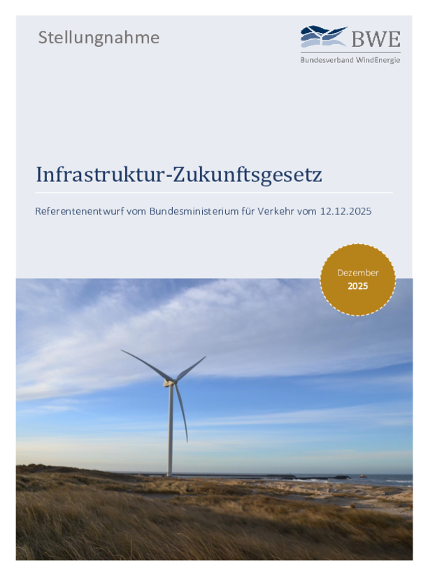 Stellungnahme zum Infrastruktur-Zukunftsgesetz